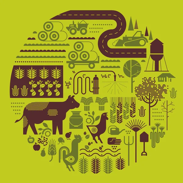 Siluetleri tarım ile kompozisyon