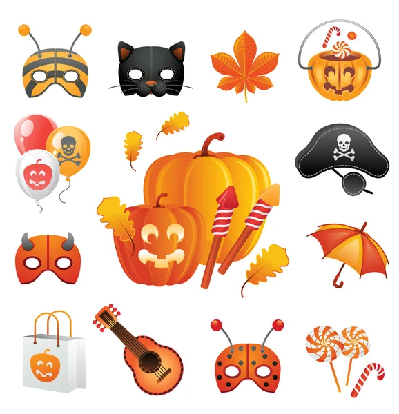 Halloween illustrations and icons set. — Stock Vector