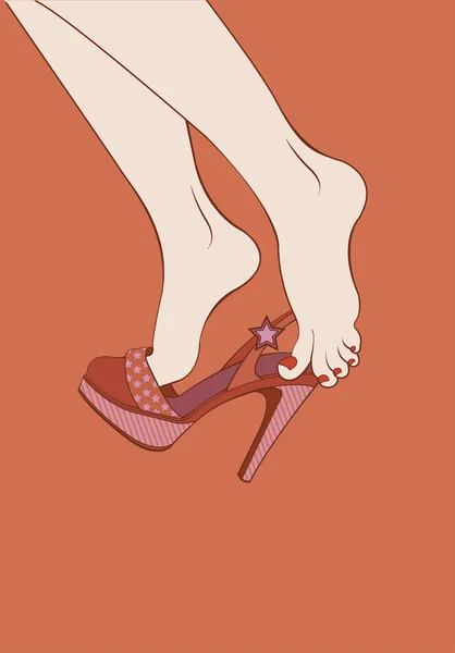 Illustration des jambes féminines et de la haute teinte de l'enfer . — Image vectorielle