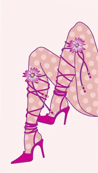 Illustration des jambes féminines en collants . — Image vectorielle