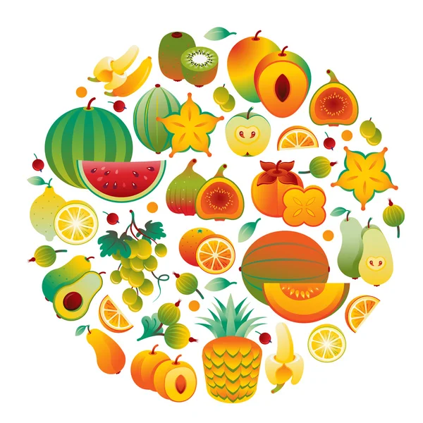 Fruit_Orange_Round — Stok Vektör