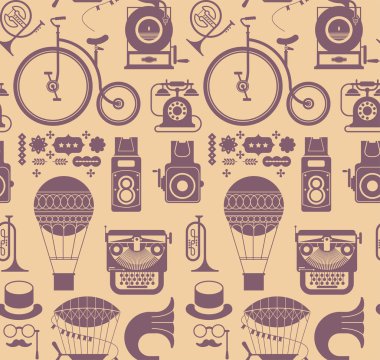 Retro yaşam tarzı nesneleri ile arka plan