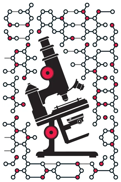 Ilustrarea microscopului . — Vector de stoc