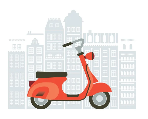 Ilustración de scooter en la calle — Archivo Imágenes Vectoriales