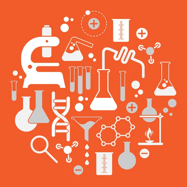 Composition with science symbols. — Stock Vector