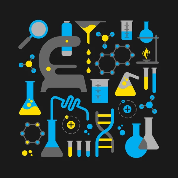 Composition with science symbols. — Stock Vector