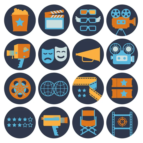 Cinematography flat Icons. — Stock Vector