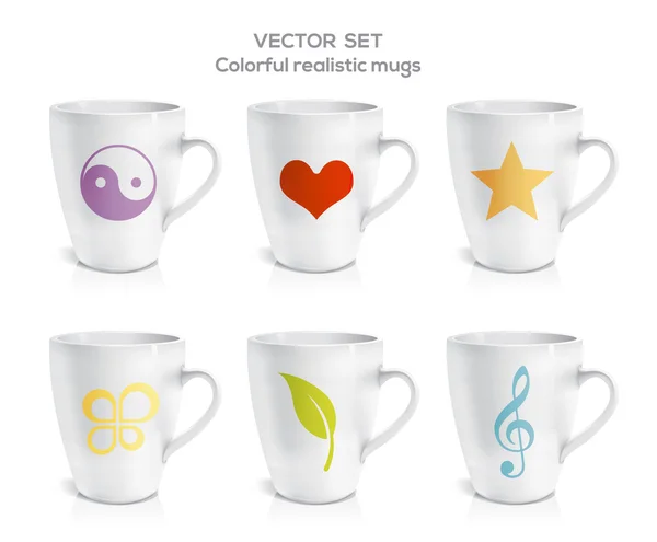 Collection of mugs. — Stock Vector