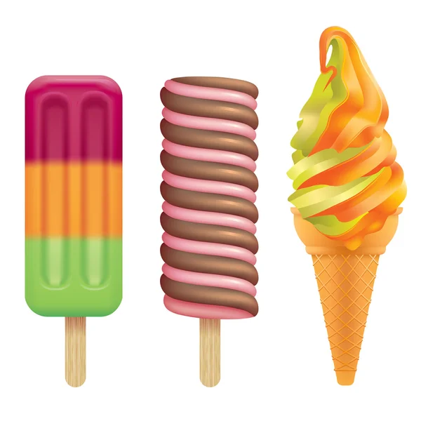 Selection of ice-cream. — Stock Vector