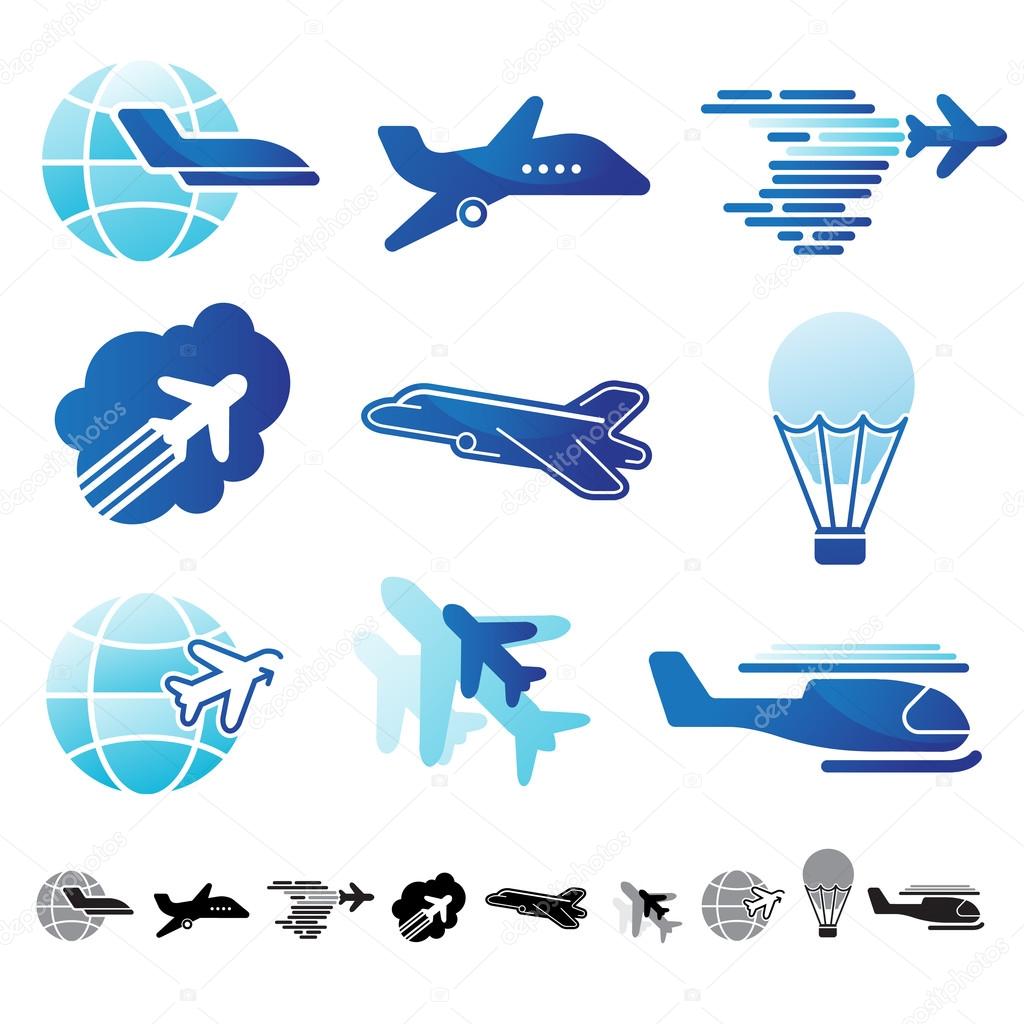 Set of aircraft icons