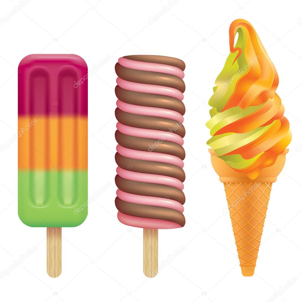 Paletas de helado imágenes de stock de arte vectorial | Depositphotos