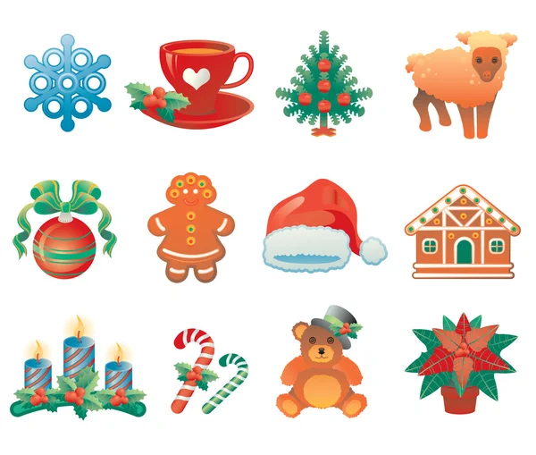 Conjunto de iconos de Navidad — Archivo Imágenes Vectoriales