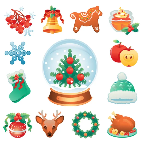 Winter holidays symbols — Stock Vector