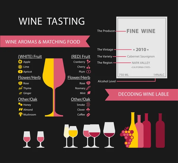 Vino _ Info _ Final — Vector de stock