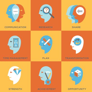 İş becerileri Icon set