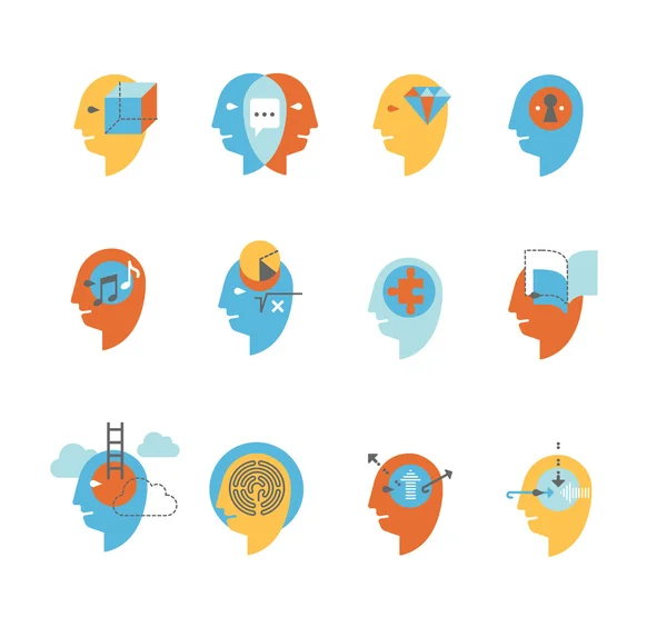 Symbols of human mind states — Stock Vector