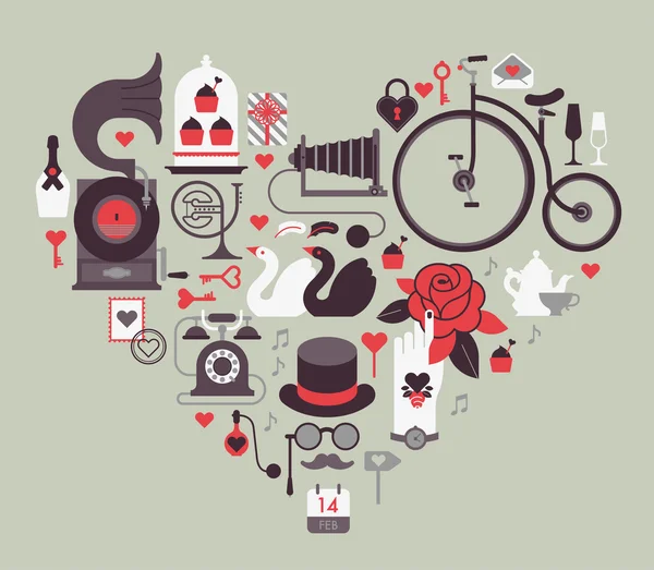 Elemento de diseño temático del día de San Valentín — Vector de stock