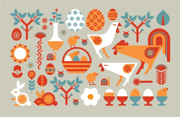 Composizione decorativa Pasqua — Vettoriale Stock