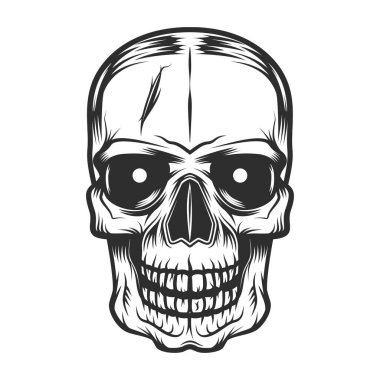 Klasik monokrom konsepti kurukafa izole edilmiş vektör illüstrasyonu