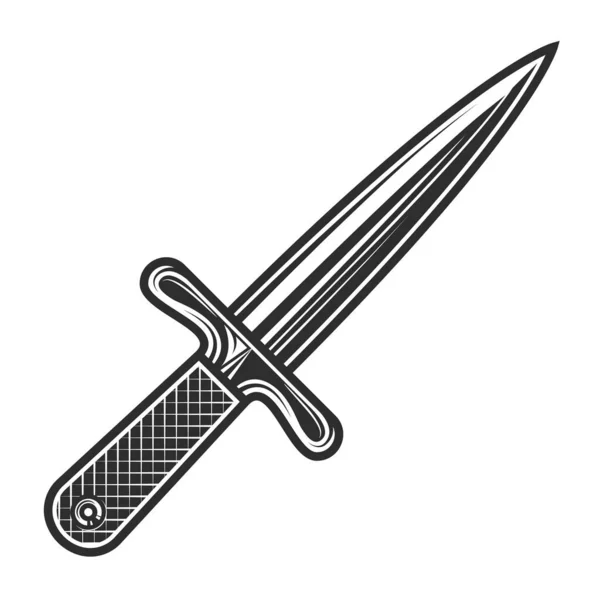 Gangster Knife Template Vintage Monochrome Style Isolated Vector Illustration — Stock Vector