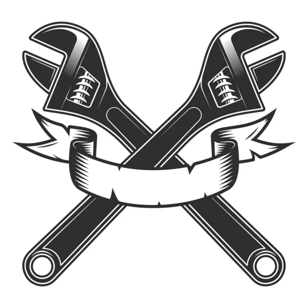 Kurdele Vektör Simgesi Ile Anahtar Araçları Nşaat Anahtarı Logo Tasarım — Stok Vektör