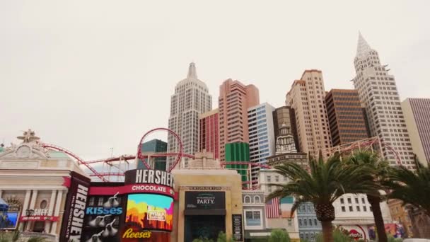 Steadicam Las Vegas. Hotel Nueva York . — Vídeos de Stock