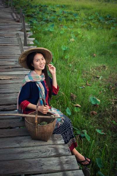Menina agricultor — Fotografia de Stock