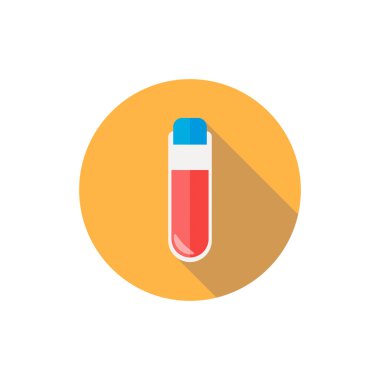 Uzun gölge illüstrasyonlu düz tasarımda kan simgesi
