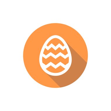 Uzun gölge izole düz bir tasarımla simgesinde Paskalya yortusu yumurta