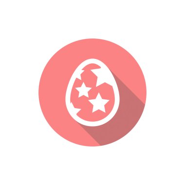 Uzun gölge izole düz bir tasarımla simgesinde Paskalya yortusu yumurta