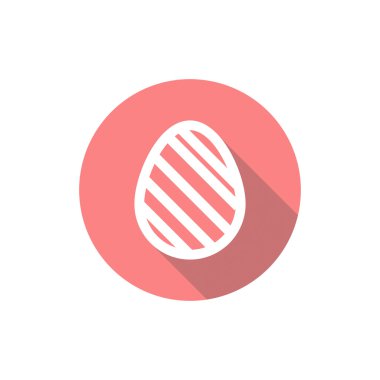 Uzun gölge izole düz bir tasarımla simgesinde Paskalya yortusu yumurta