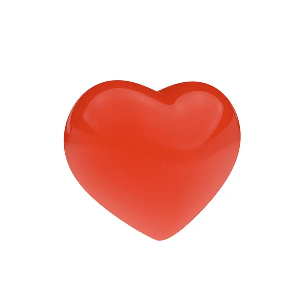 Red heart over white. 3d render illustration — Stock Photo, Image