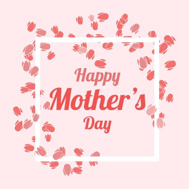 Mutlu anneler günü kartı kırmızı lale çiçek tatil ile