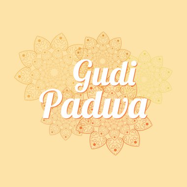Mandala mutlu Ugadi Gudi Padwa kartıyla