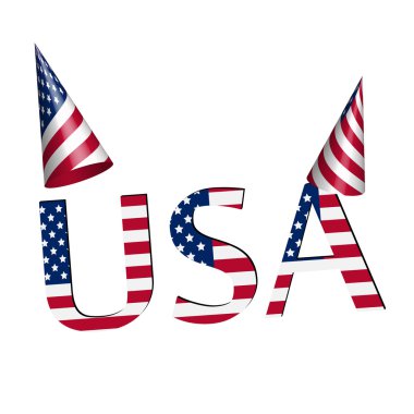 Parti şapka ve ABD 3d Bağımsızlık günü küçük resim