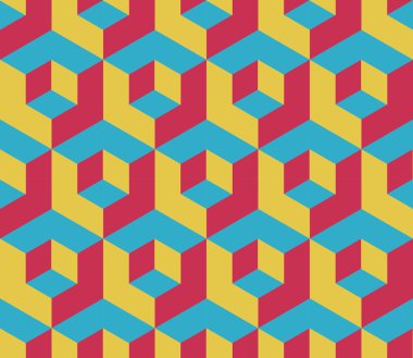 Retro renkli küp geometrik seamless modeli