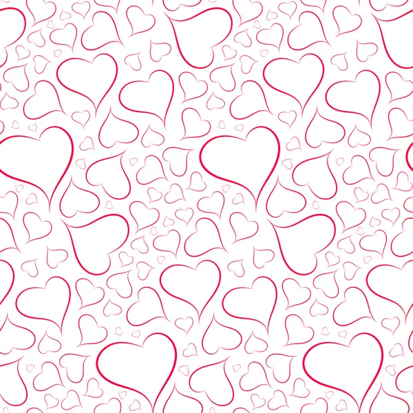 Romantic and sexy background of hearts, seamless pattern - vector — Stock Vector