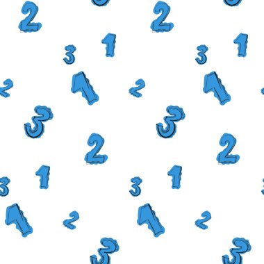 Dikkatsiz mavi renk ile seamless modeli numaraları boyalı