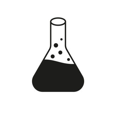 Beyaz arka plan üzerinde izole konik Flask simgesi