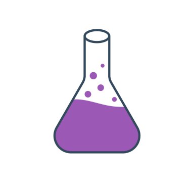 Beyaz arka plan üzerinde izole konik Flask simgesi