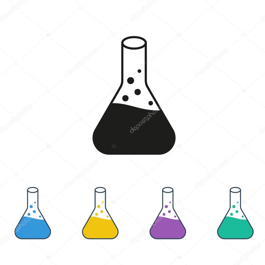 Conical Flask Icon Isolated on White Background