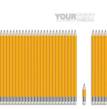 Beyaz arka plan üzerinde izole sarı kalem kompozisyon