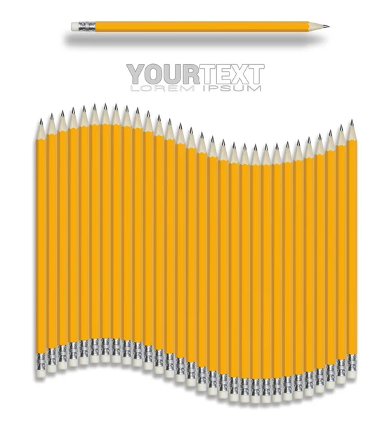 Composition à partir de crayons jaunes isolés sur fond blanc — Photo