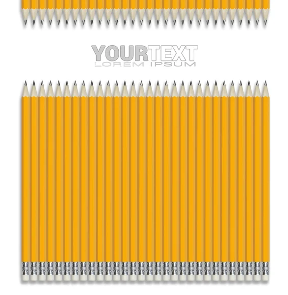 Σύνθεση από κίτρινο μολύβια που απομονώνονται σε λευκό φόντο — Φωτογραφία Αρχείου