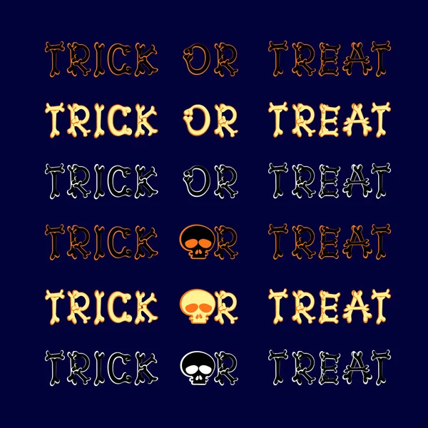 SET vector design elements: halloween title with logo on dark blue background — Vector de stock