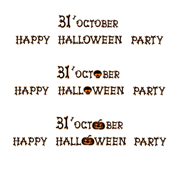 Elementi di design vettoriale SET: titolo Halloween con logo su sfondo bianco — Vettoriale Stock