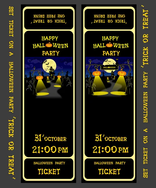 Set biglietto di progettazione vettoriale su una festa di Halloween con zucche, scheletro, gatto, candele, lampada, casa, pipistrelli e ragni isolati — Vettoriale Stock