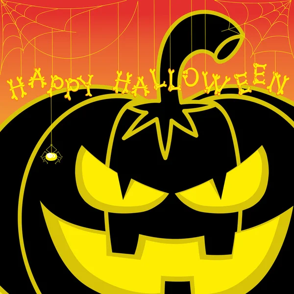 Elemento de diseño vectorial calabaza de halloween sobre fondo de gradiente naranja — Vector de stock