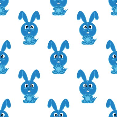 Sorunsuz vektör arka plan komik hayvan tavşan sembolü