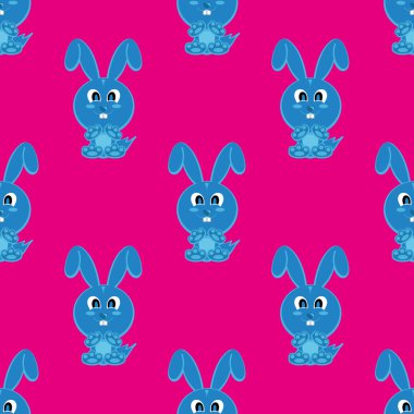 Sorunsuz vektör arka plan komik hayvan tavşan sembolü